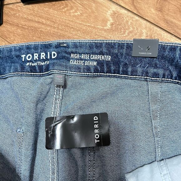 High Rise Carpenter Classic Denim Jeans Size 16 Regular Blue Country Farm Work - Picture 4 of 8